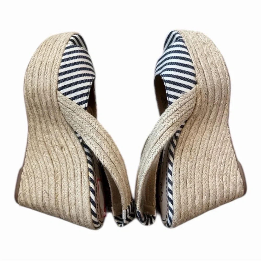 Splendid Striped Espadrille Wedge Sandals 7.5